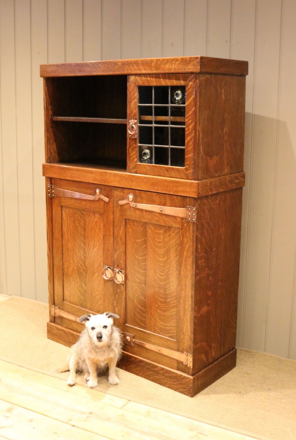 Arts And Crafts Oak Cabinet Bookcase View VIII