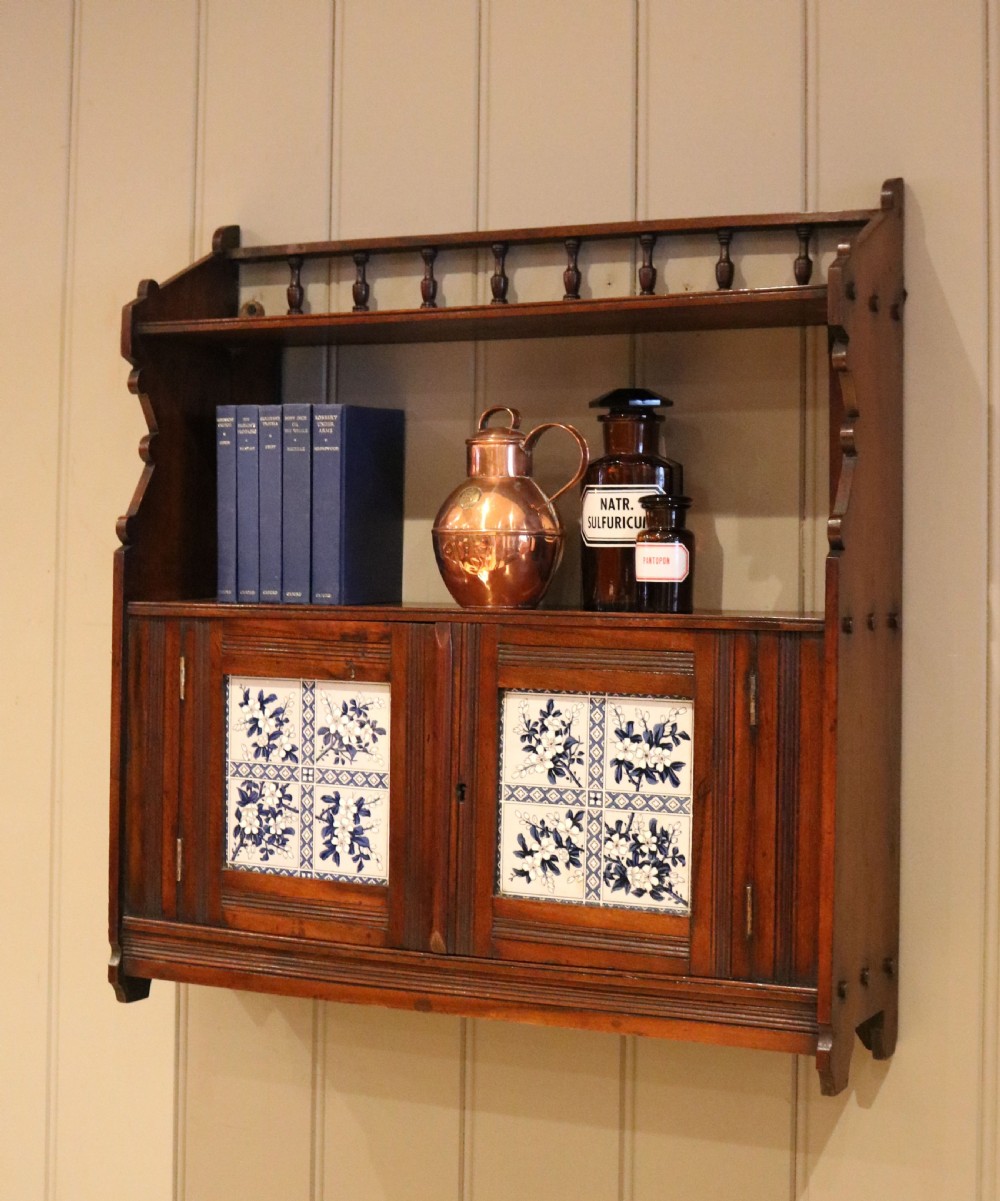 Victorian Mahogany Tiled Front Wall Cabinet View II