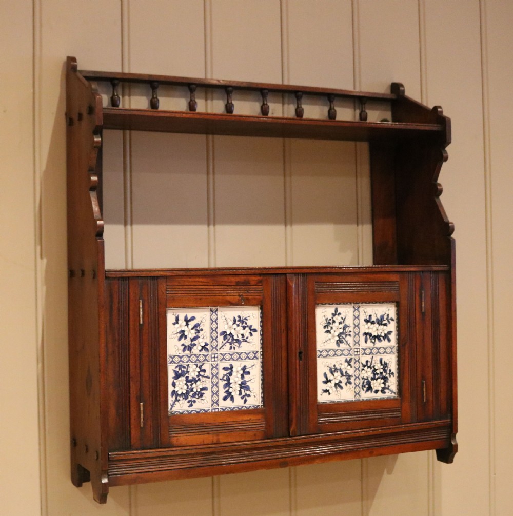 Victorian Mahogany Tiled Front Wall Cabinet View III
