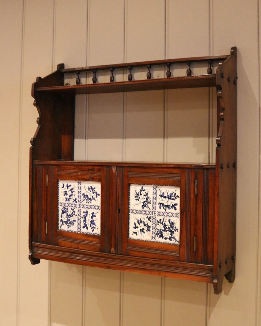 Victorian Mahogany Tiled Front Wall Cabinet View V