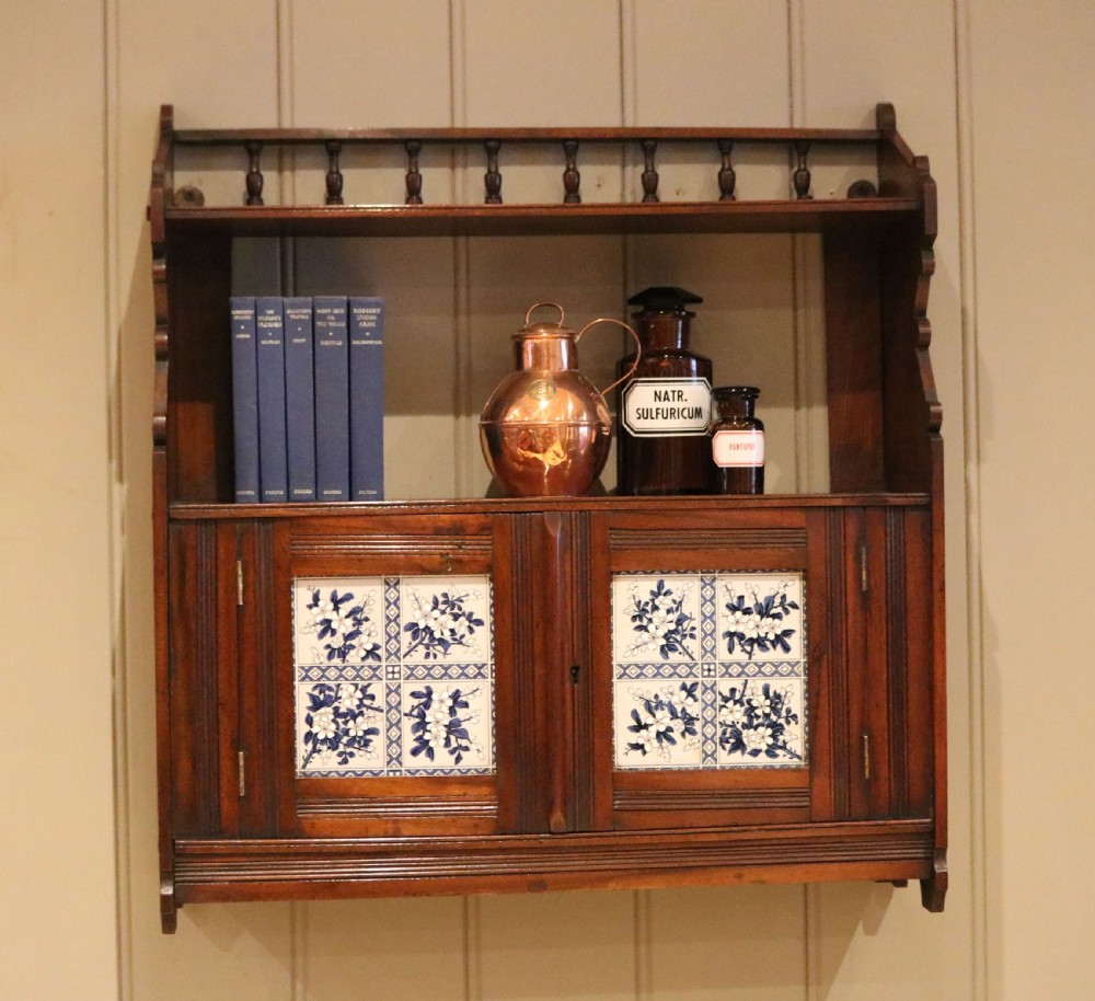 Victorian Mahogany Tiled Front Wall Cabinet View VI