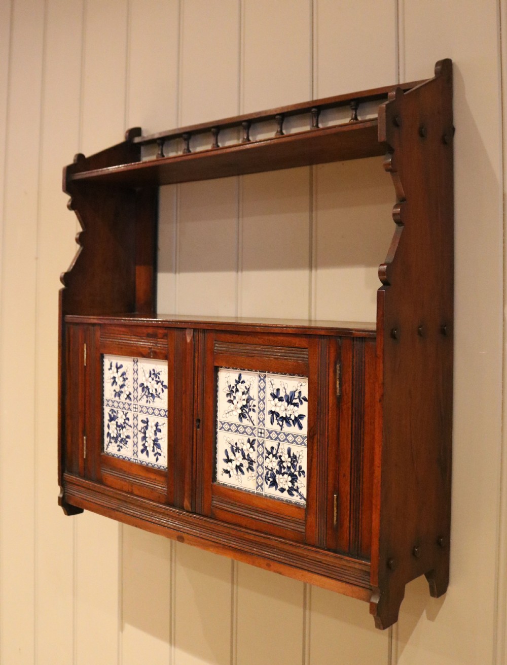 Victorian Mahogany Tiled Front Wall Cabinet View IX
