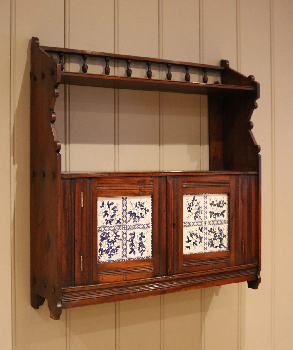 Victorian Mahogany Tiled Front Wall Cabinet View X