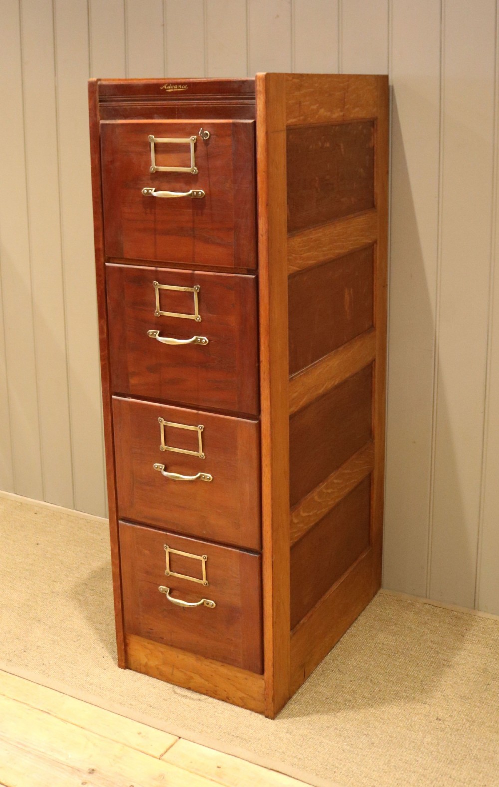 Oak Filing Cabinet View XII