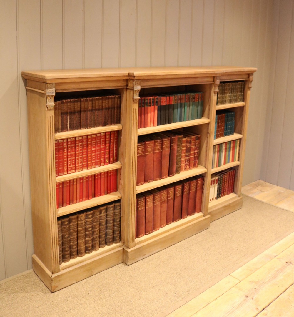 Substantial Mid 19th Century Open Breakfront Pine Bookcase View IV