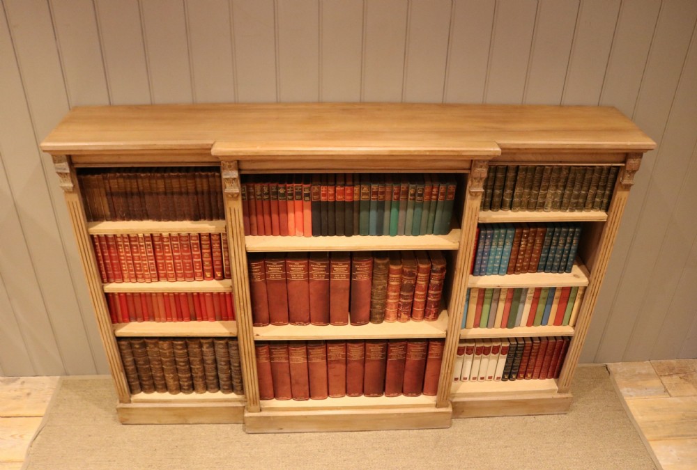 Substantial Mid 19th Century Open Breakfront Pine Bookcase View X