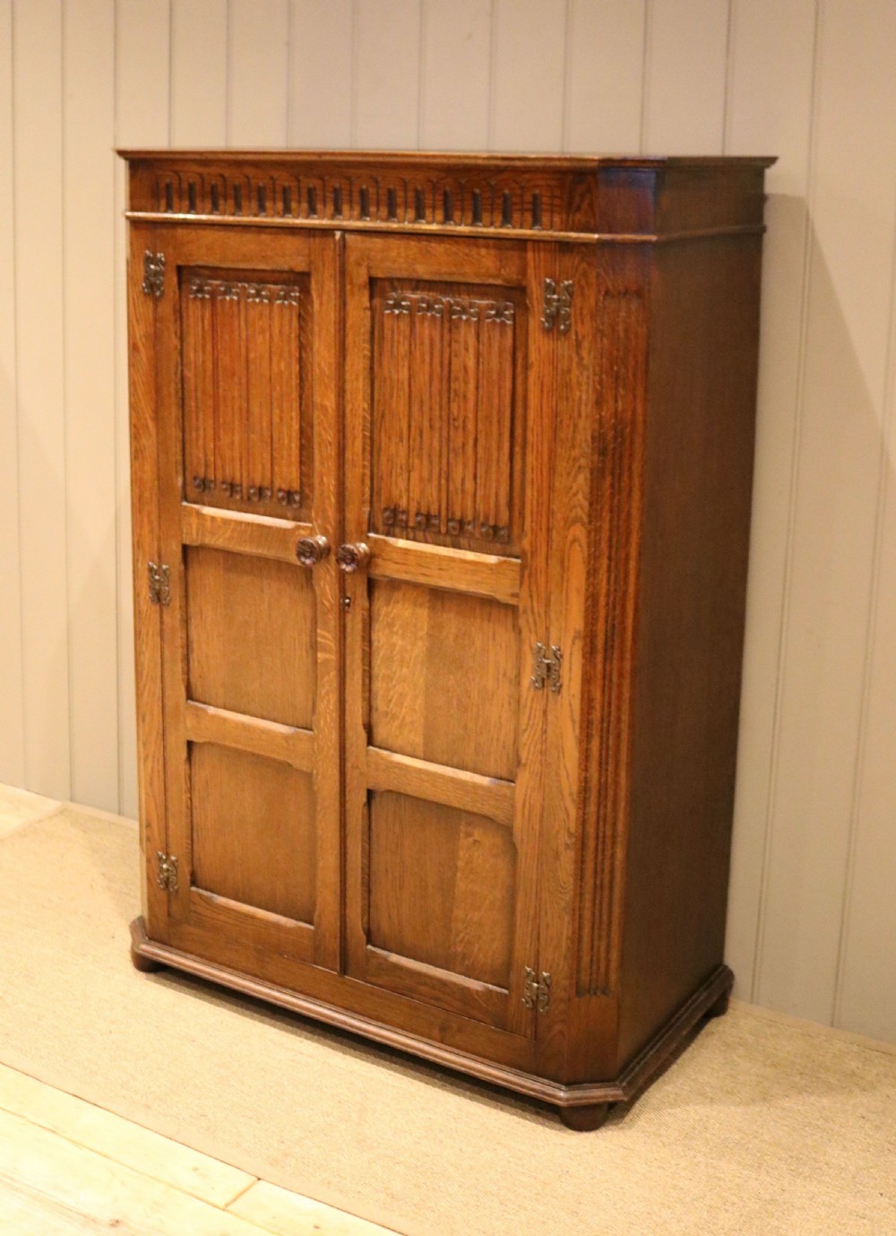 Small Carved Oak Cupboard