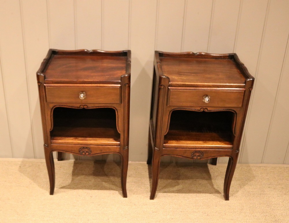 Pair Of French Walnut Bedside Cabinets
