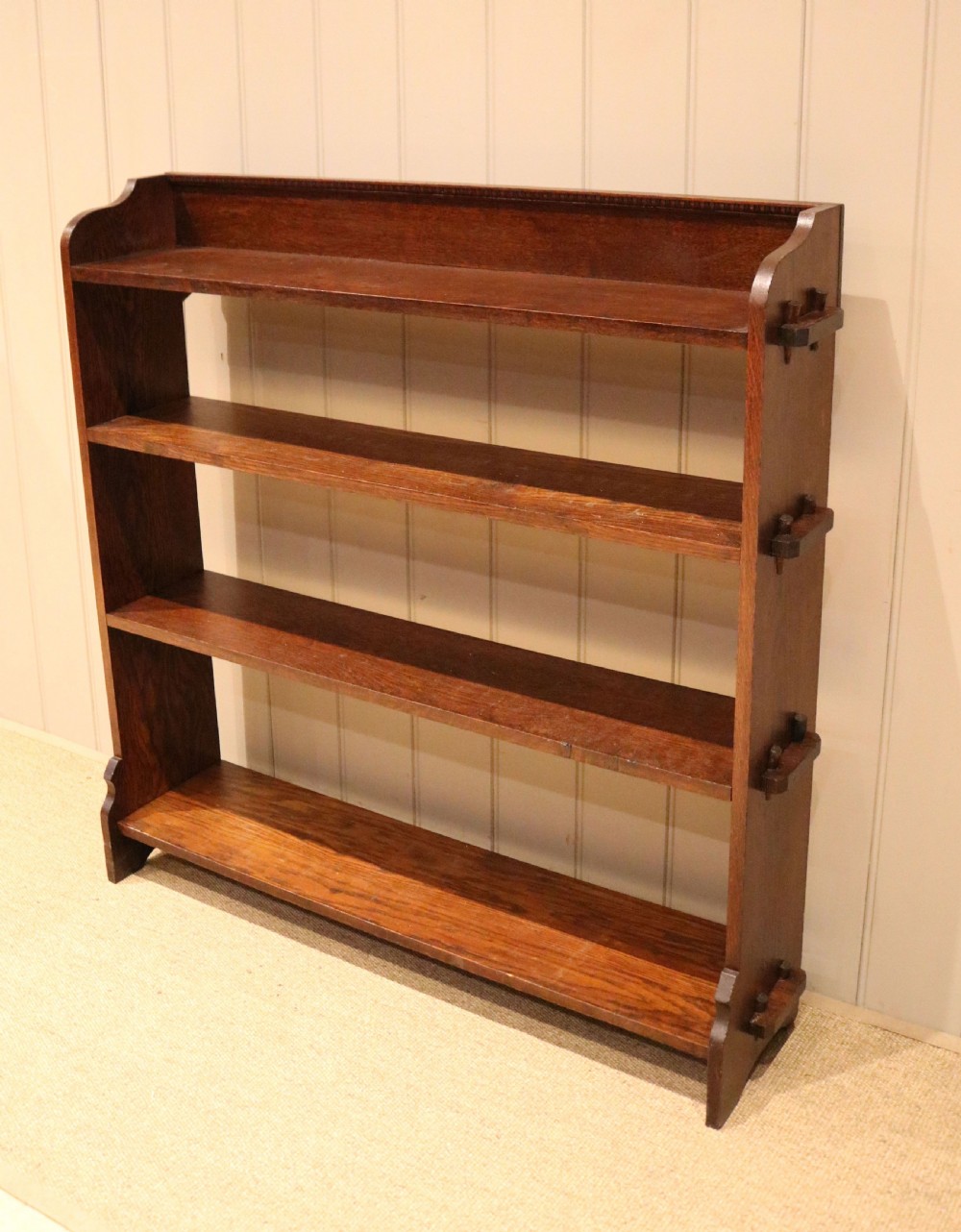 Oak Open Pegged Bookcase View II