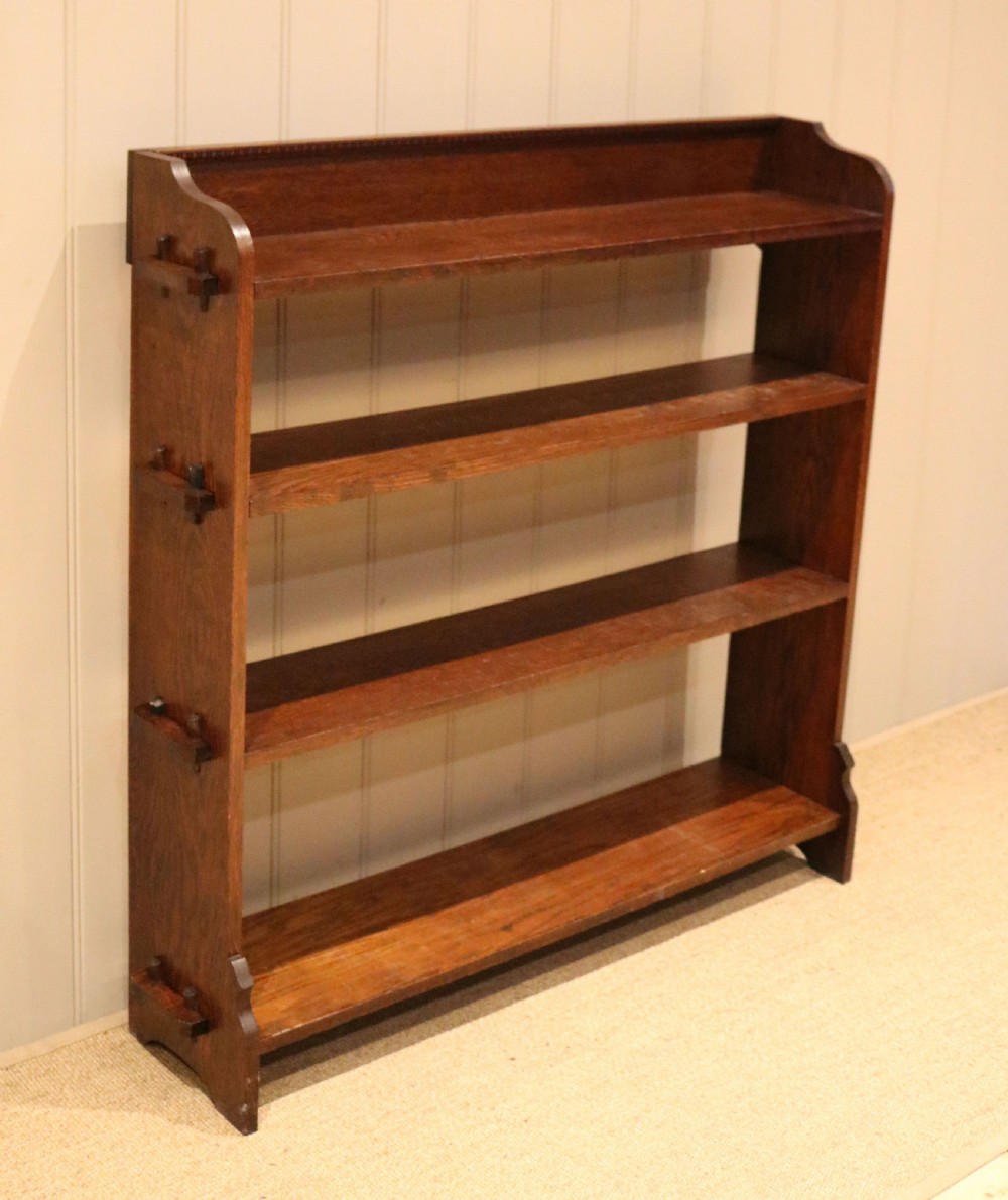 Oak Open Pegged Bookcase View V