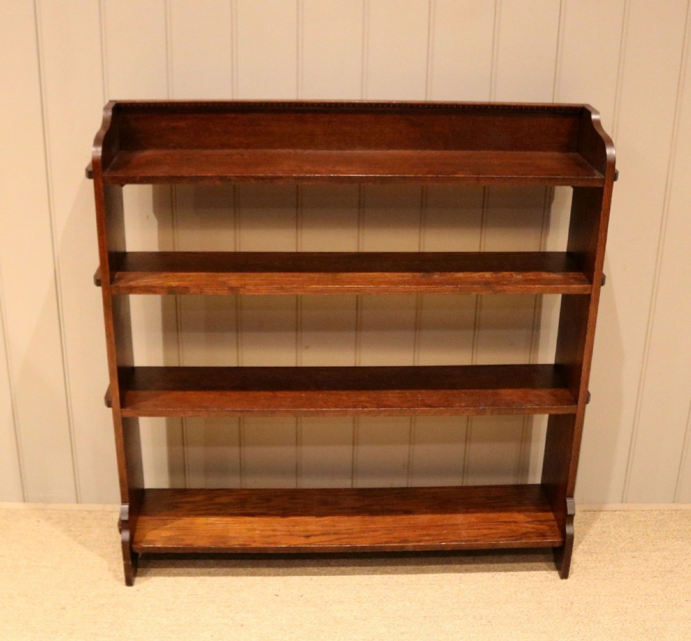 Oak Open Pegged Bookcase View XI