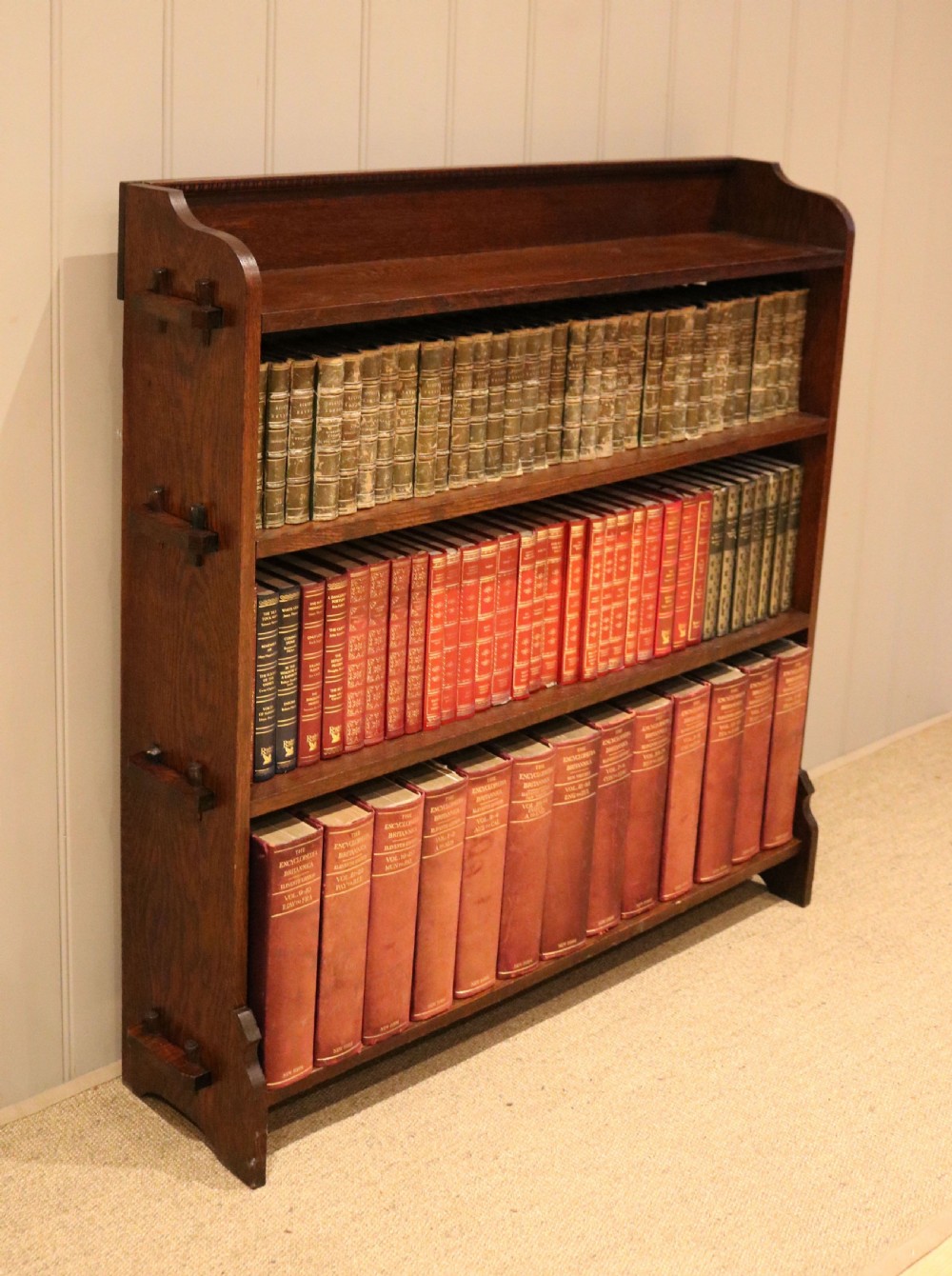 Oak Open Pegged Bookcase View XIV