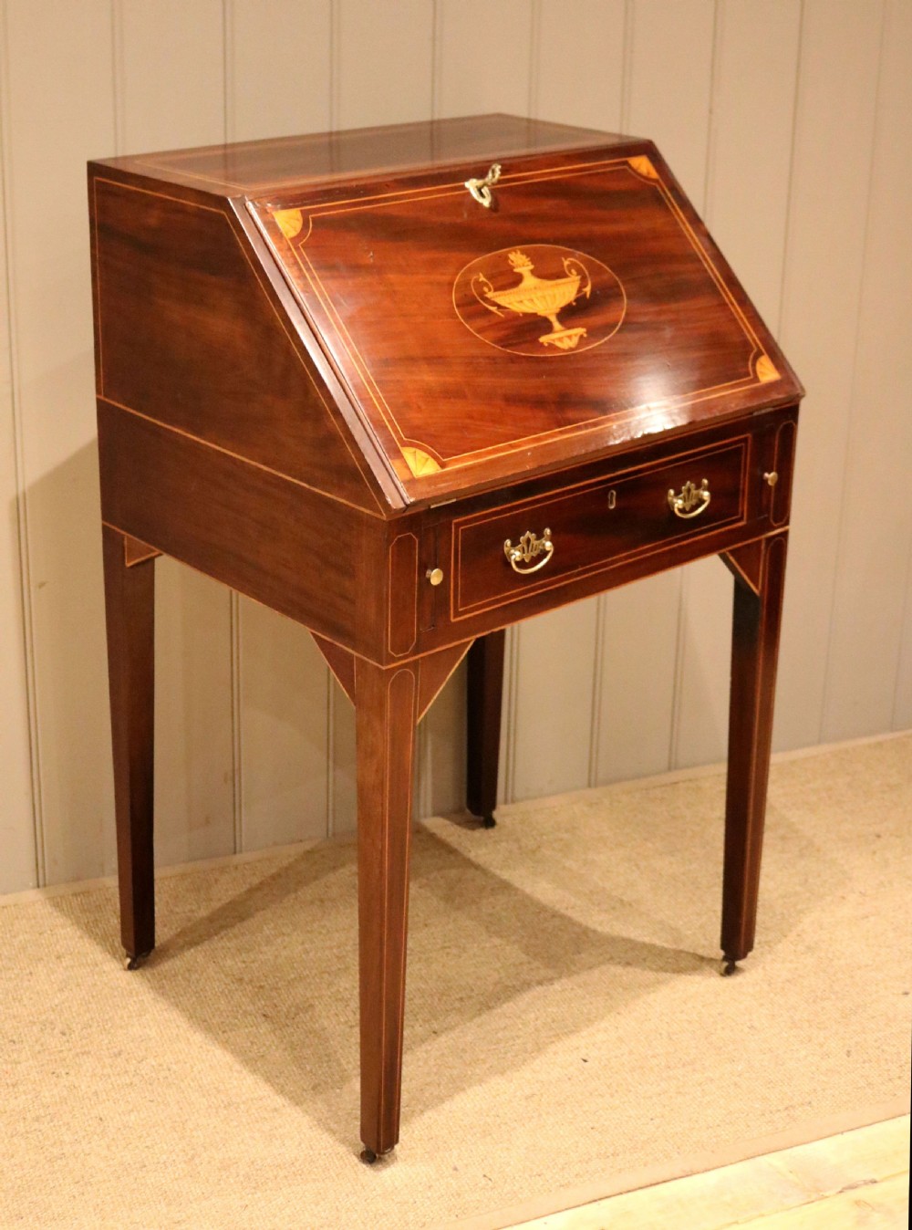 Early 19th Century Mahogany Inlaid Bureau	 View II