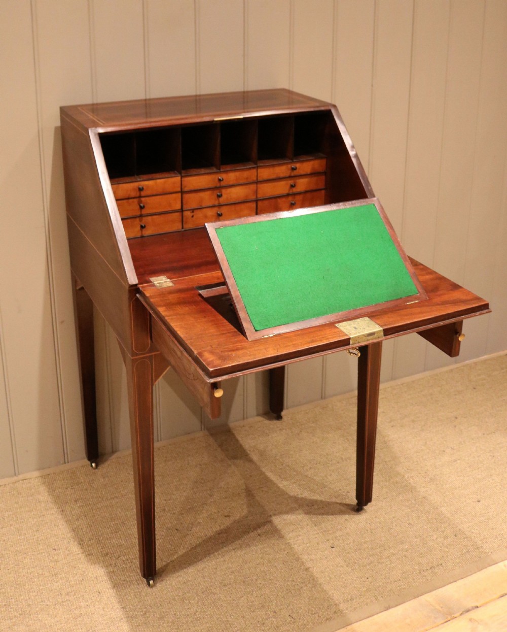 Early 19th Century Mahogany Inlaid Bureau	 View V