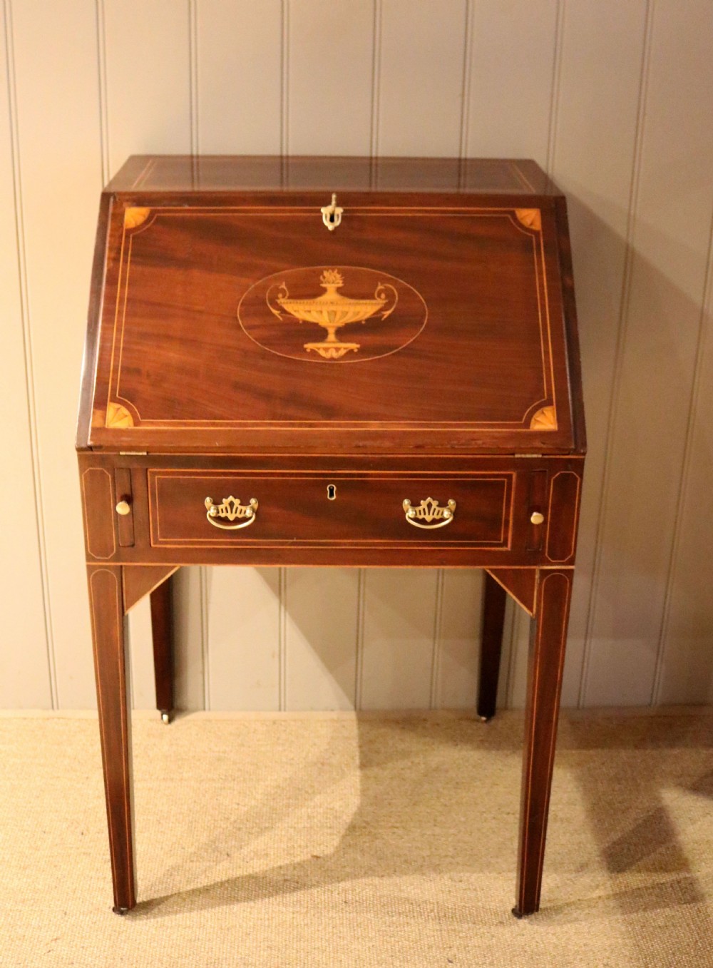 Early 19th Century Mahogany Inlaid Bureau	 View VI