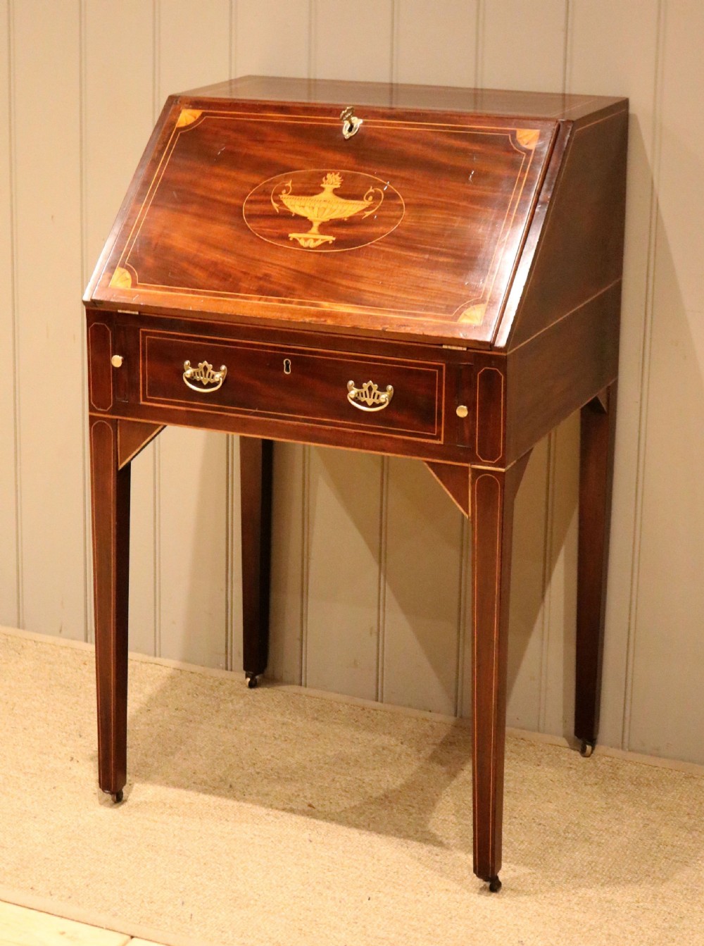 Early 19th Century Mahogany Inlaid Bureau	 View VIII