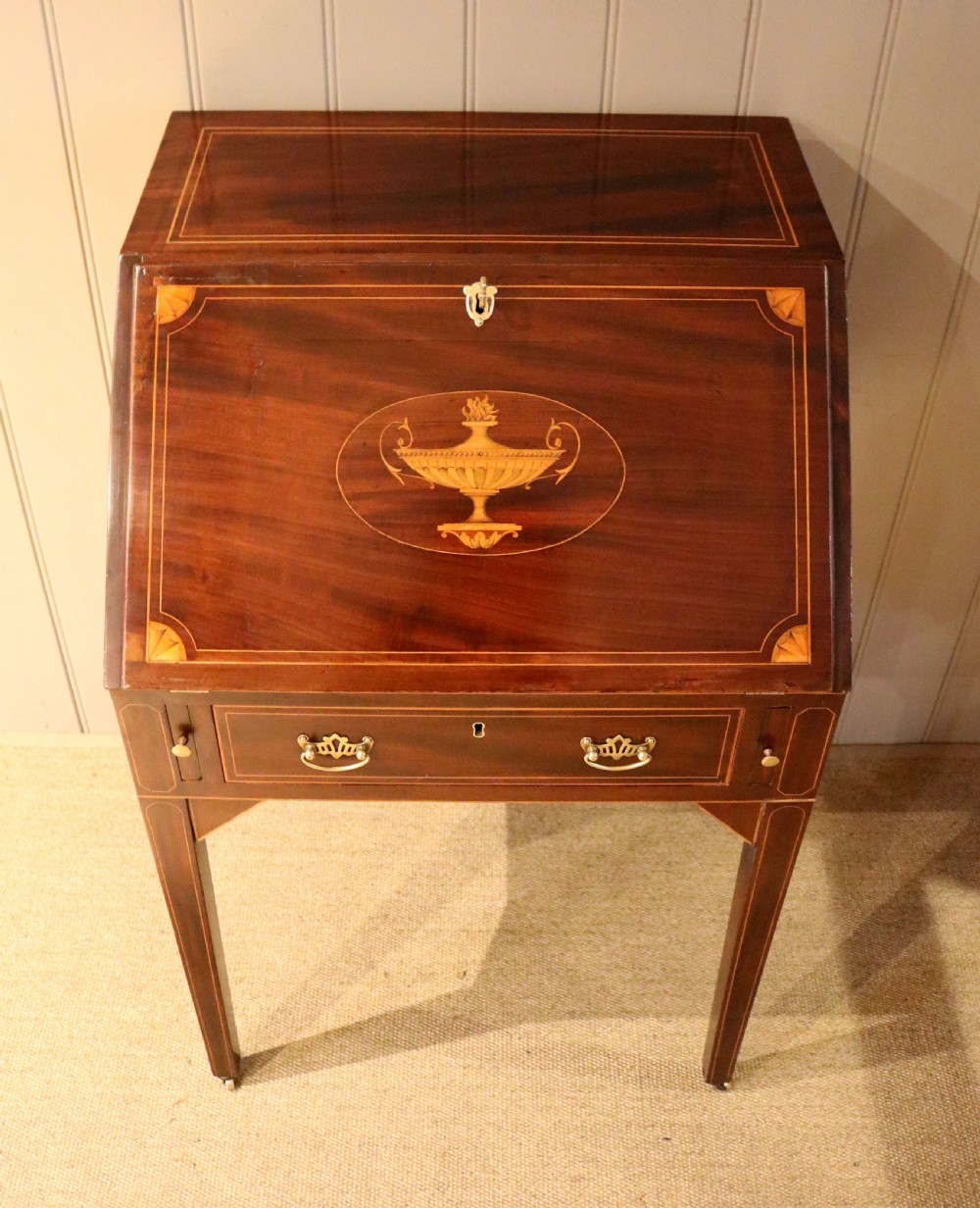 Early 19th Century Mahogany Inlaid Bureau	 View IX