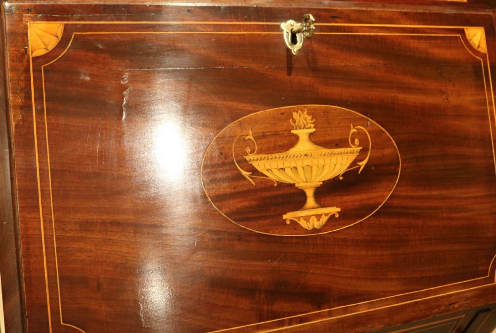 Early 19th Century Mahogany Inlaid Bureau	 View XIII