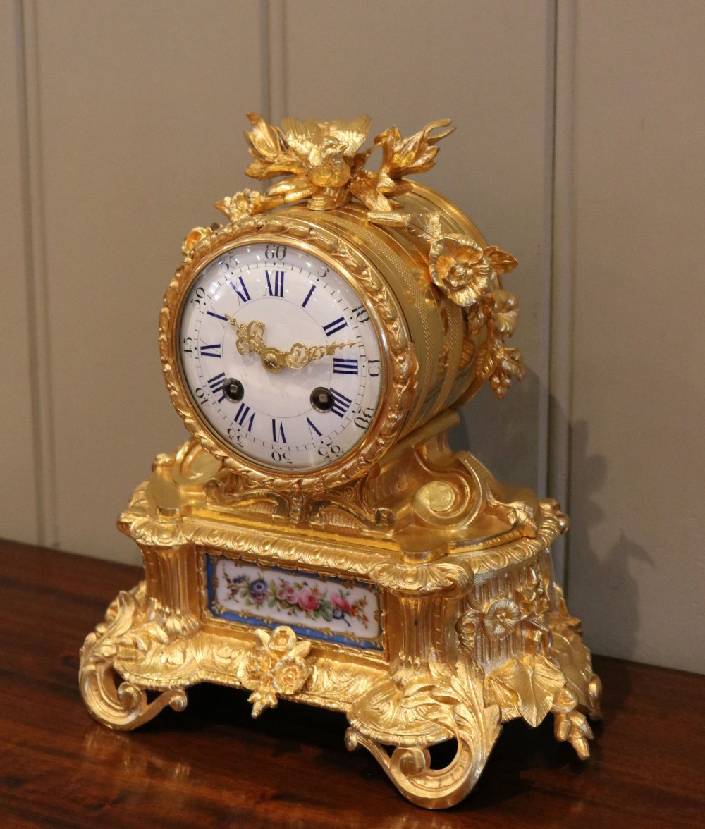 Small French Gilt Ormolu Mantel Clock