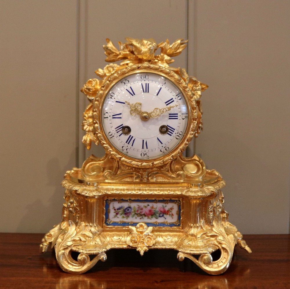 Small French Gilt Ormolu Mantel Clock View II