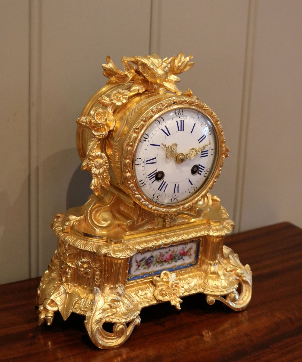 Small French Gilt Ormolu Mantel Clock View III