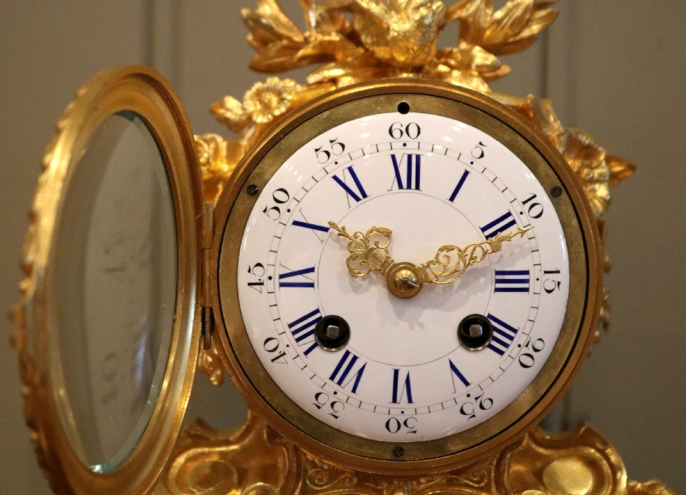 Small French Gilt Ormolu Mantel Clock View IV
