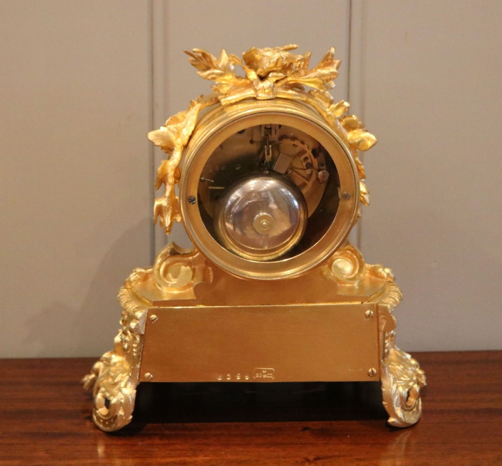 Small French Gilt Ormolu Mantel Clock View X