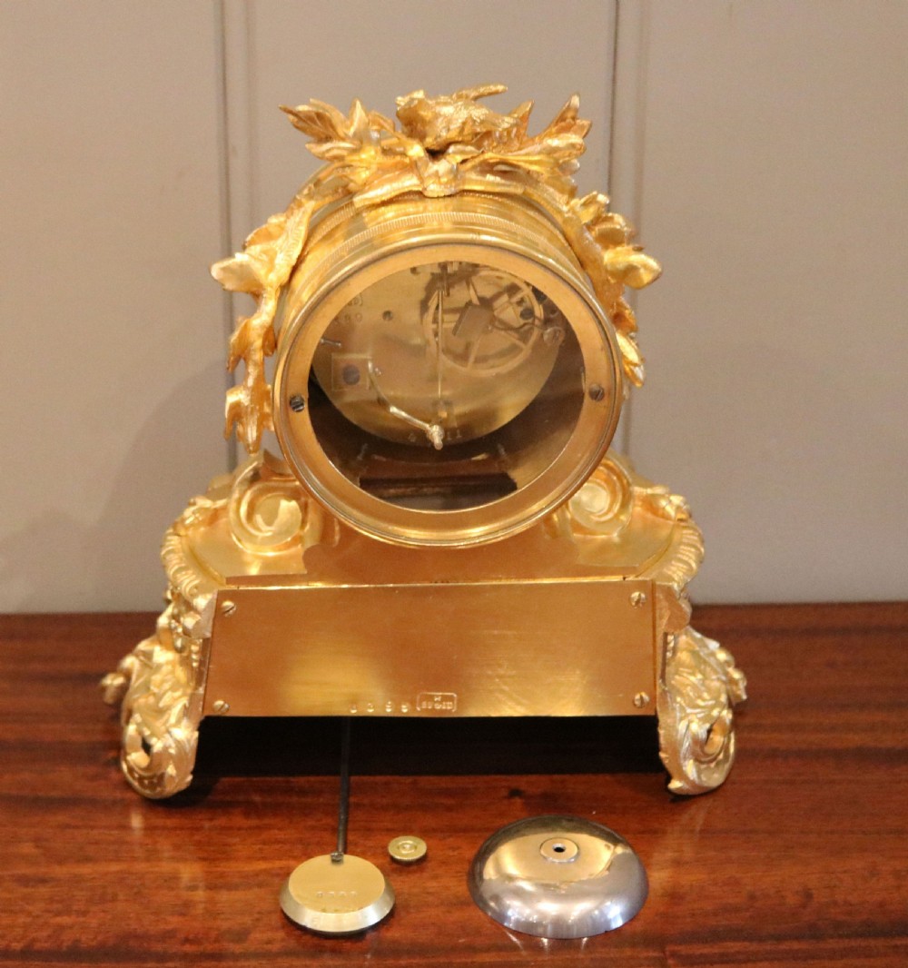 Small French Gilt Ormolu Mantel Clock View XI