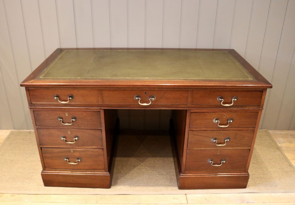 Late 19th Century Mahogany Naval Chart Pedestal Desk