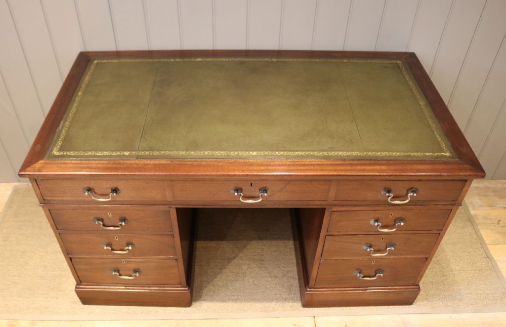 Late 19th Century Mahogany Naval Chart Pedestal Desk View II
