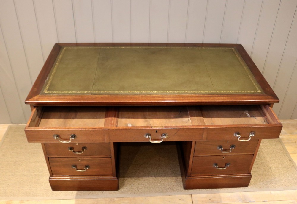 Late 19th Century Mahogany Naval Chart Pedestal Desk View V