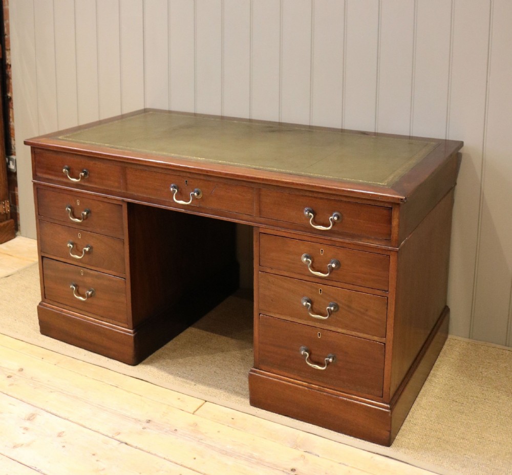 Late 19th Century Mahogany Naval Chart Pedestal Desk View VI
