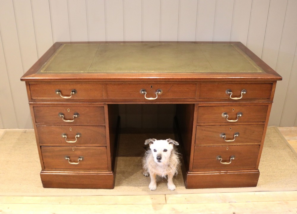 Late 19th Century Mahogany Naval Chart Pedestal Desk View VII