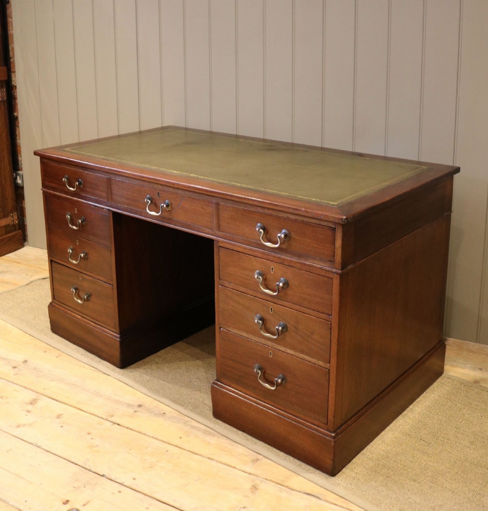 Late 19th Century Mahogany Naval Chart Pedestal Desk View IX