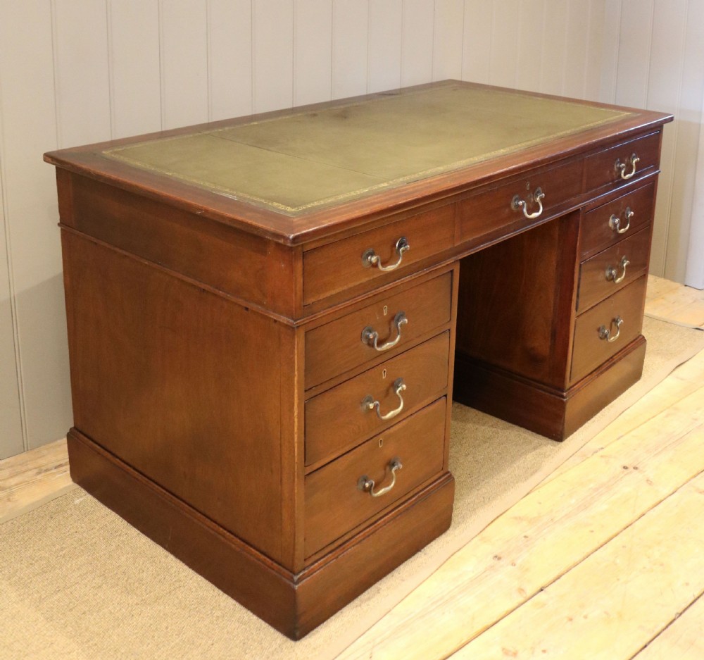 Late 19th Century Mahogany Naval Chart Pedestal Desk View X