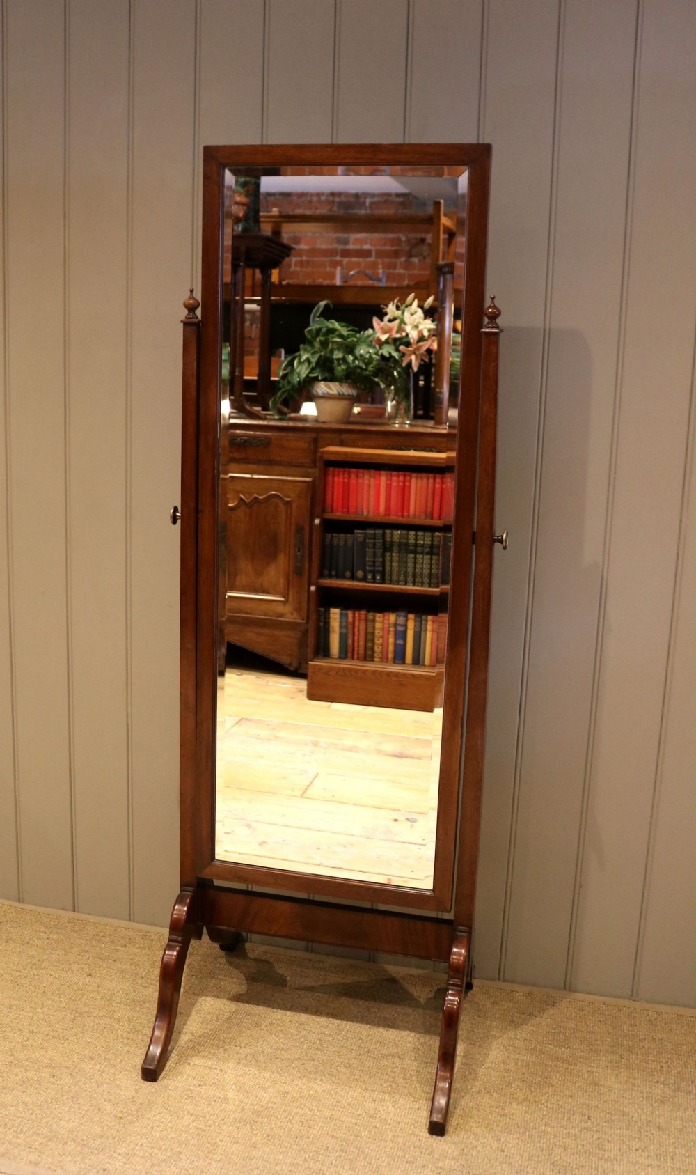 Edwardian Mahogany Cheval Mirror View III