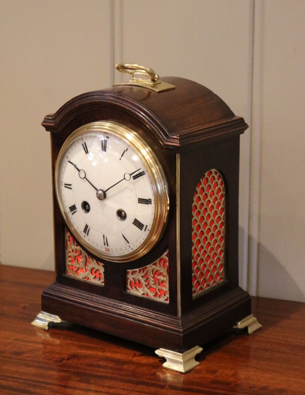 Small Mahogany Pad Top Bracket Clock View VI