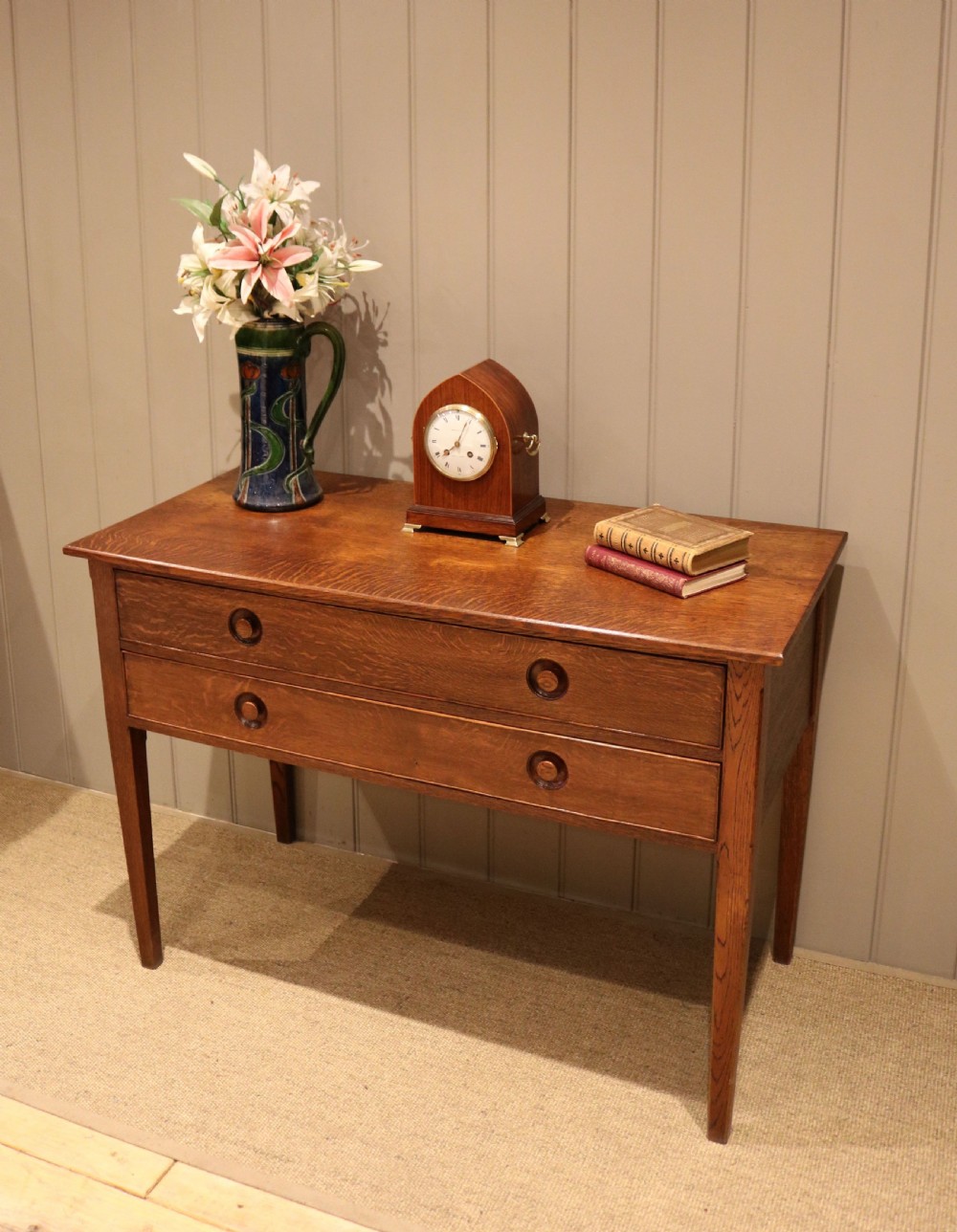 Arts & Crafts Style Oak Side Cabinet View VIII