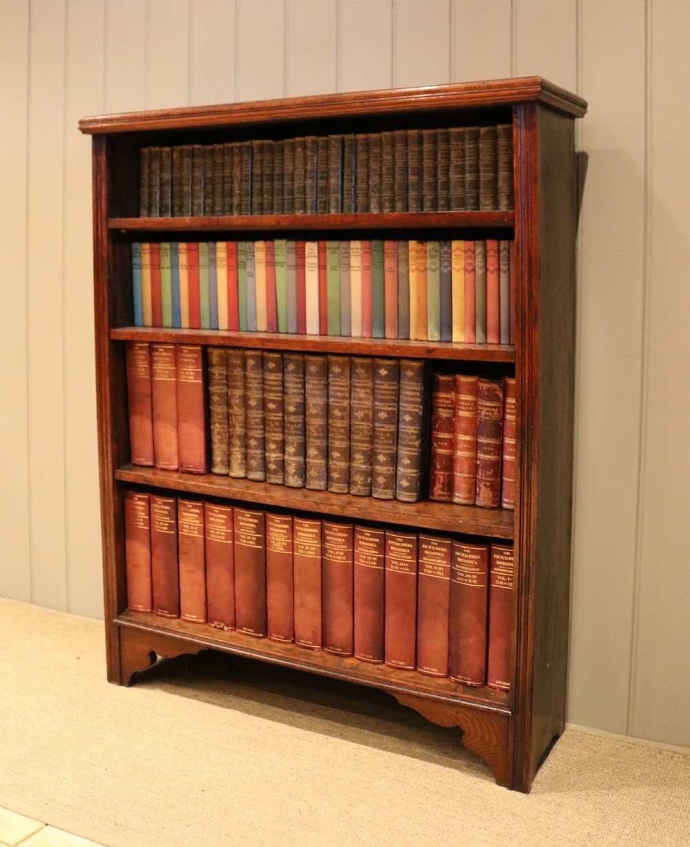 Edwardian Oak & Pine Open Bookcase