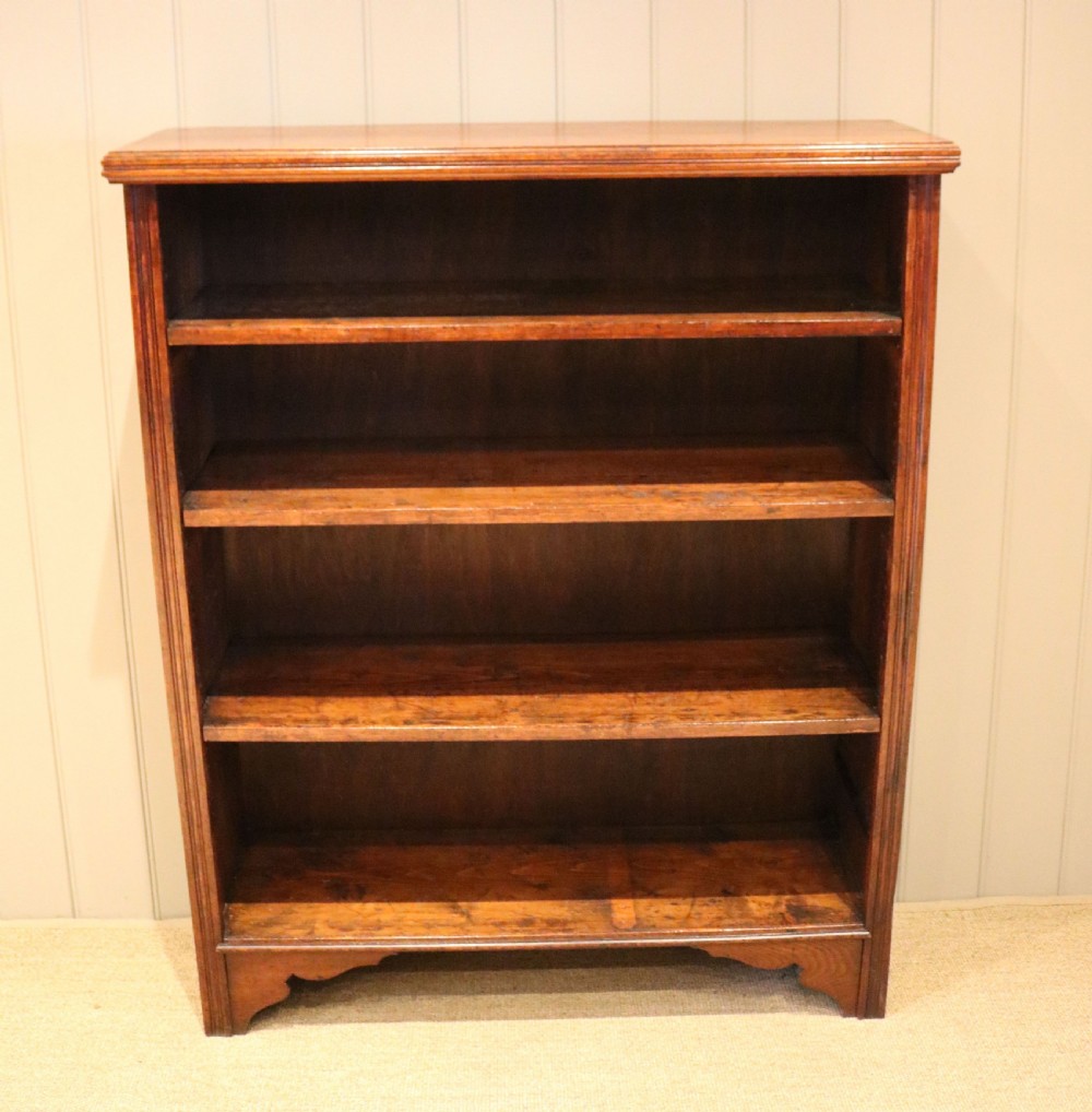 Edwardian Oak & Pine Open Bookcase View II