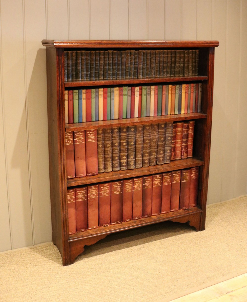 Edwardian Oak & Pine Open Bookcase View III