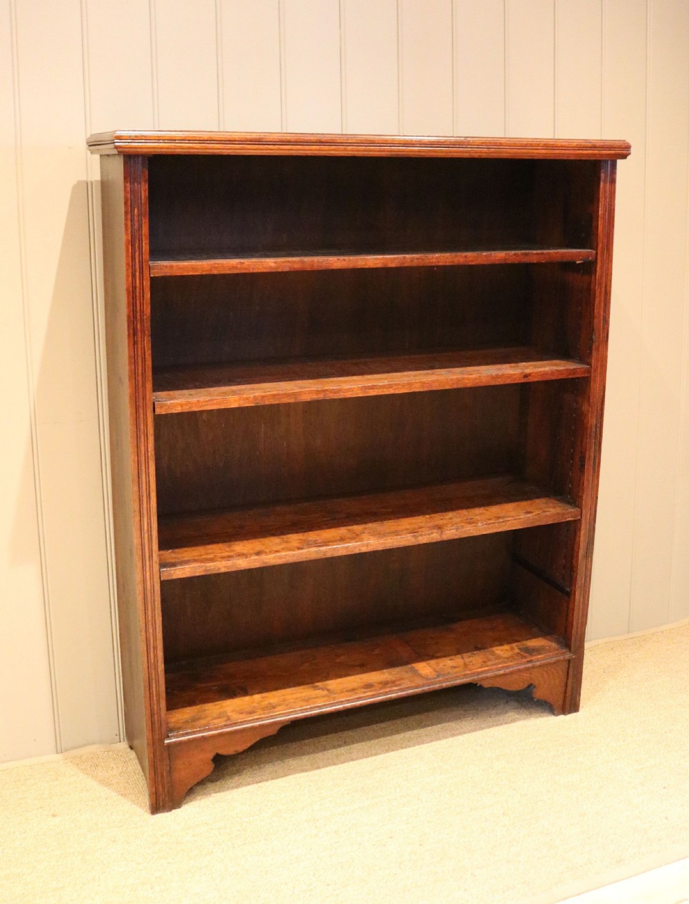 Edwardian Oak & Pine Open Bookcase View IV
