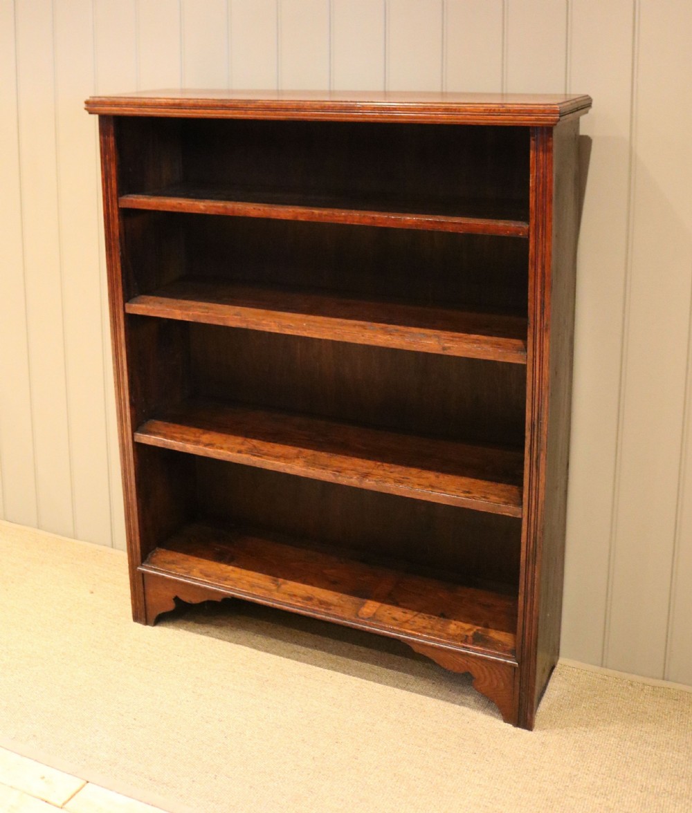 Edwardian Oak & Pine Open Bookcase View VI