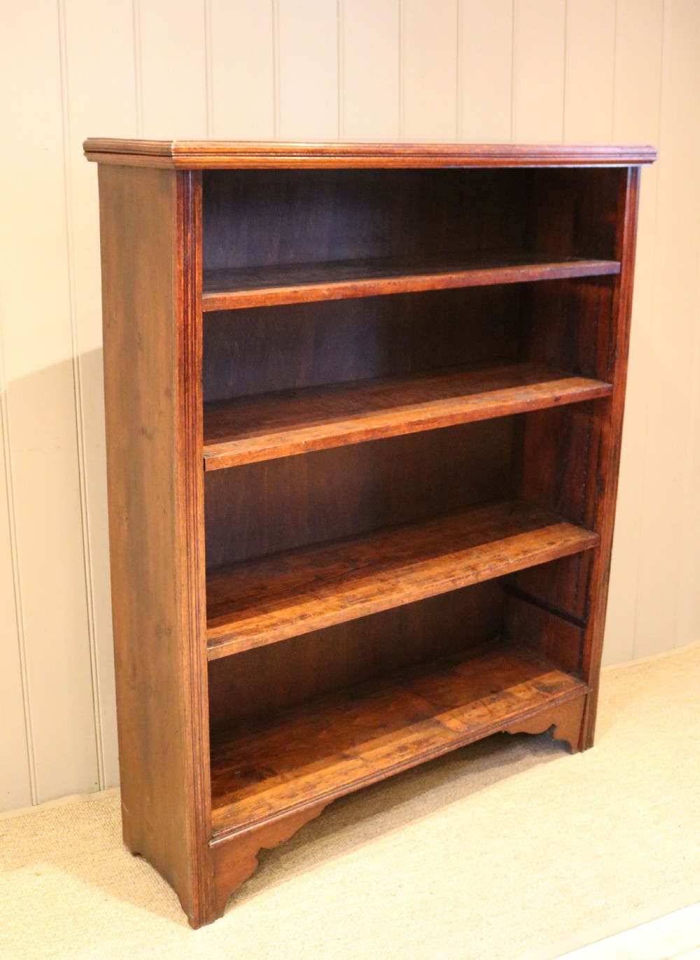 Edwardian Oak & Pine Open Bookcase View VIII