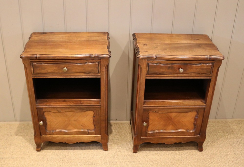 Pair Of French Walnut Bedside Cabinets