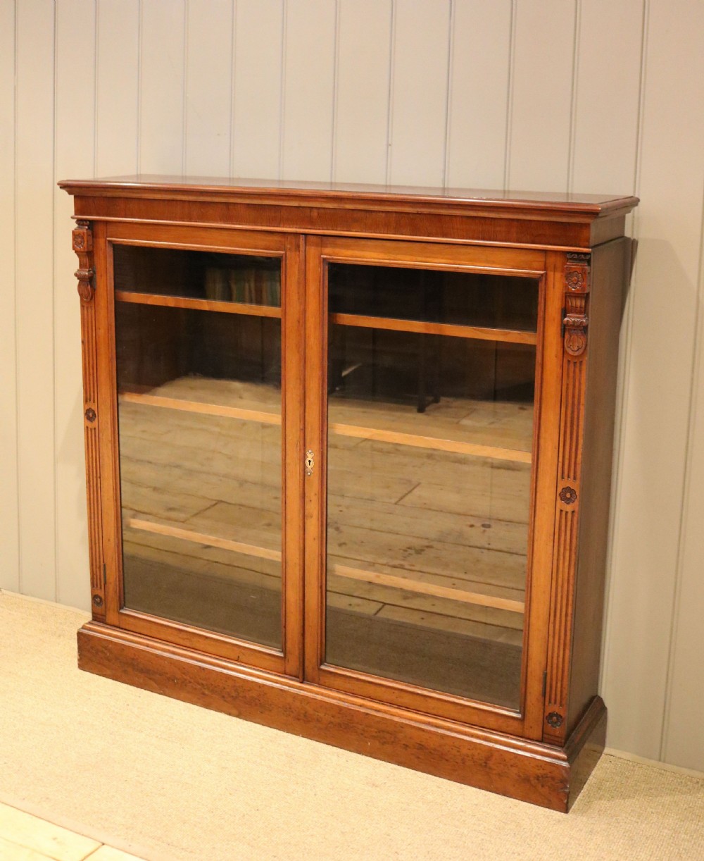 Walnut Glazed Two Door Bookcase View VI