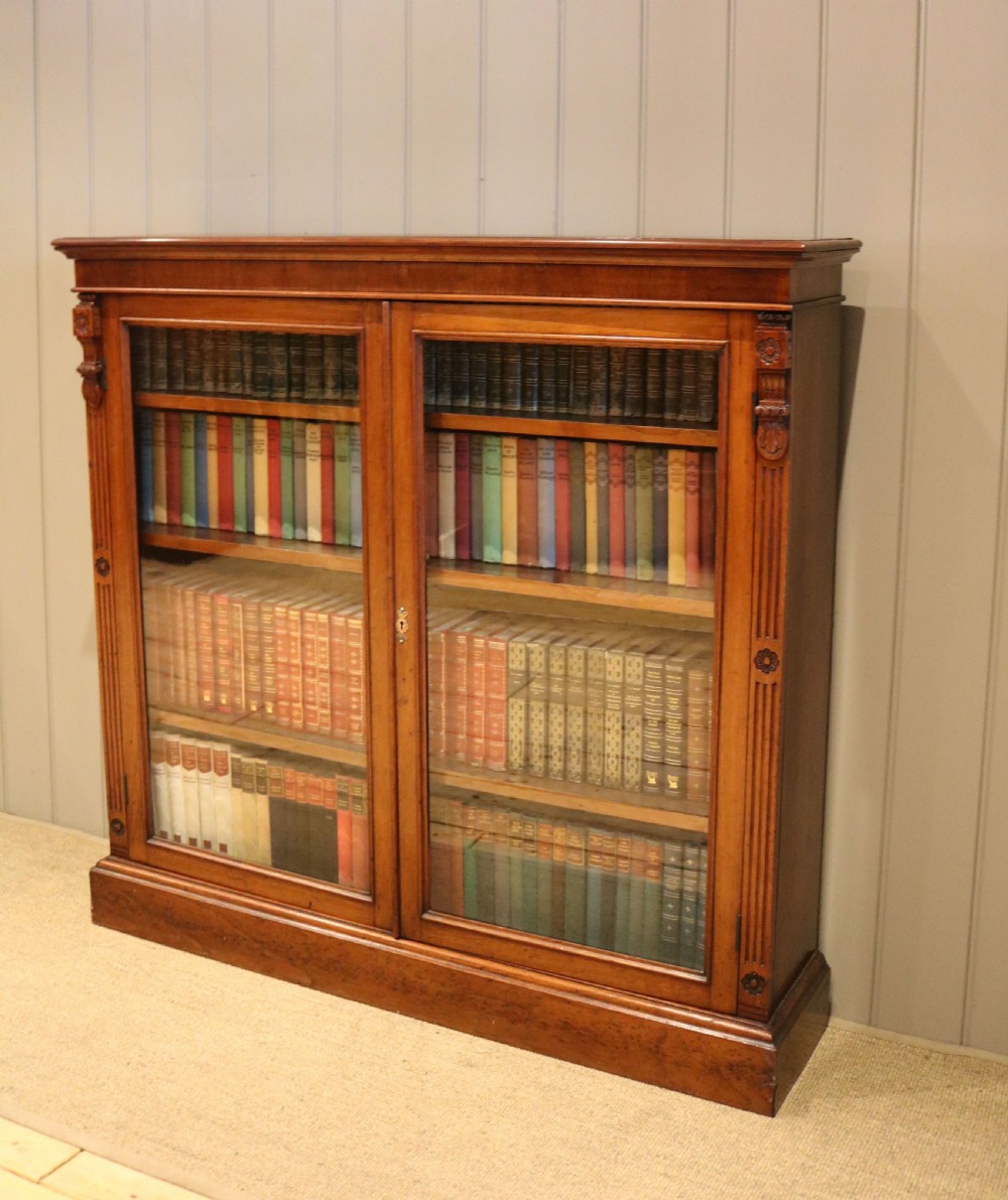 Walnut Glazed Two Door Bookcase View VII