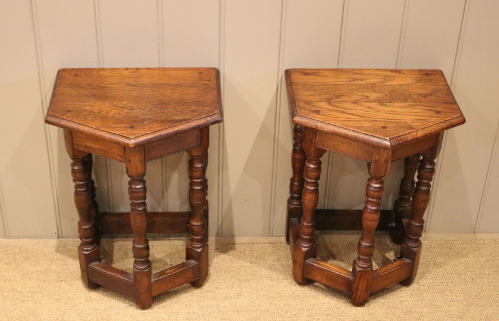 Pair Of French Oak Pegged Tables