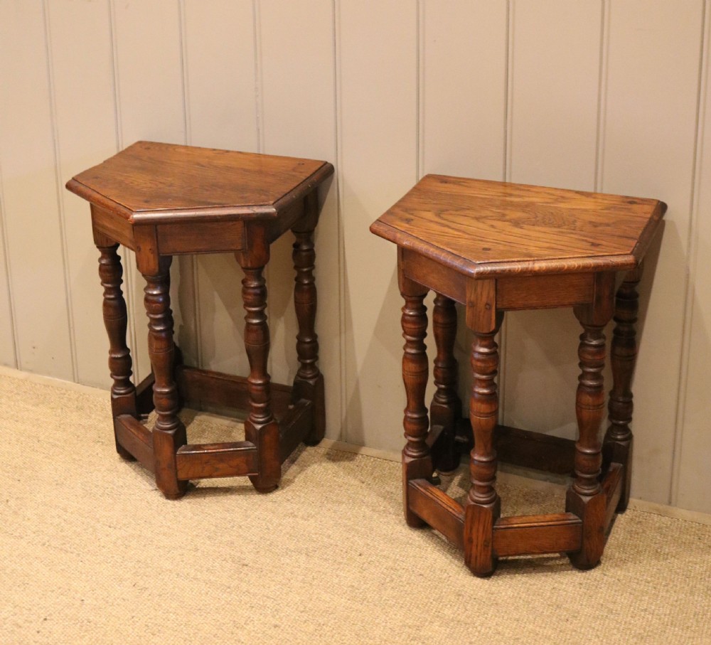 Pair Of French Oak Pegged Tables View II