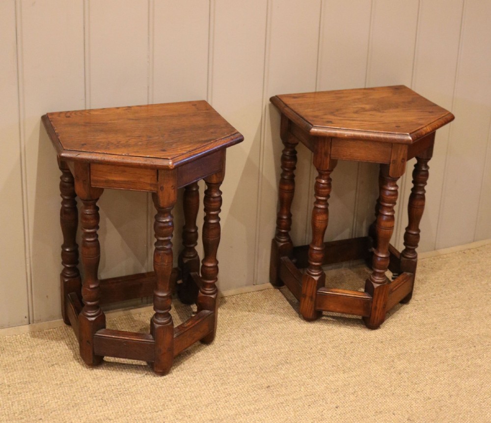 Pair Of French Oak Pegged Tables View III